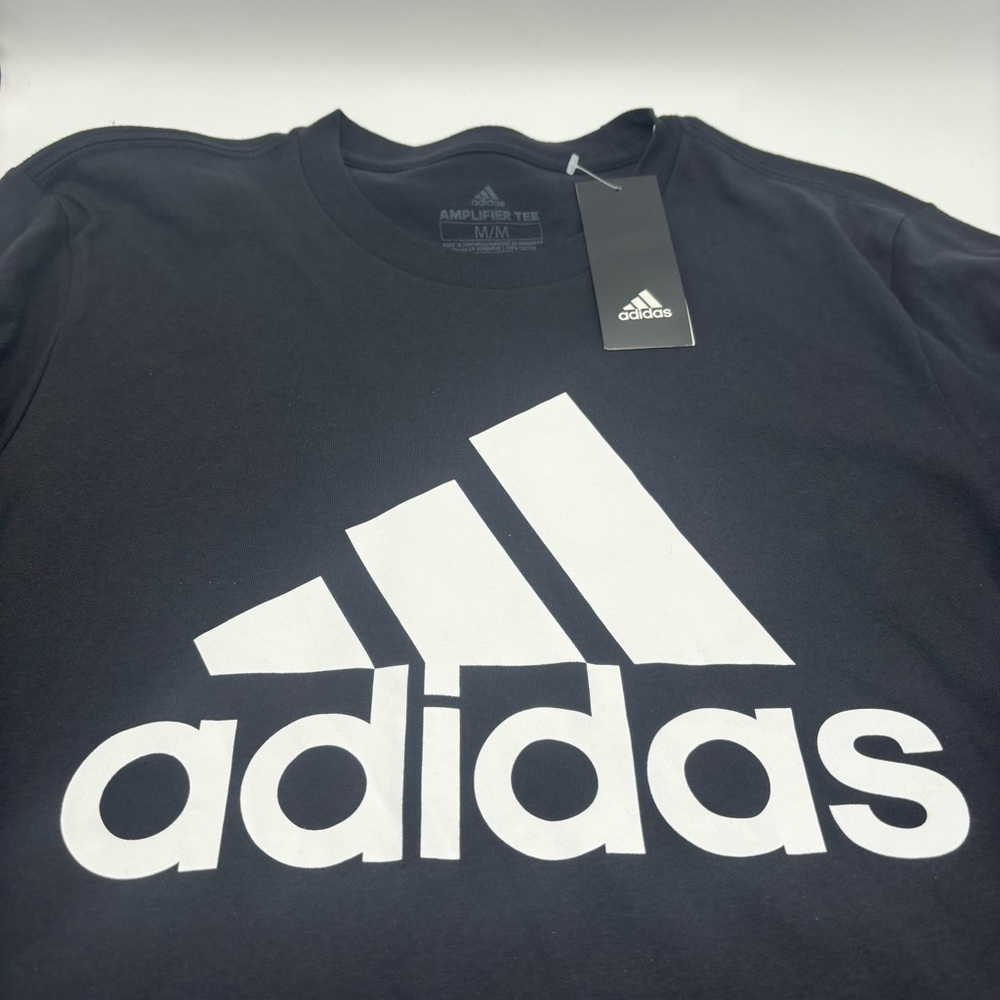 Adidas Amplifier Tee Shirt LS Burgandy Graphic Logo Size M Long Sleeve Black